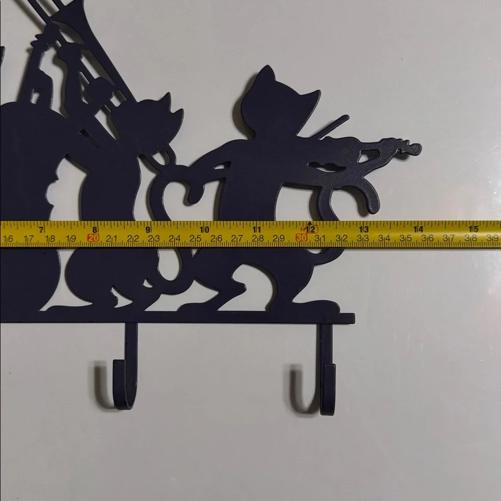 Vintage Black Cat Orchestra Wall Hook Rack - Decorative Home Wall Decor